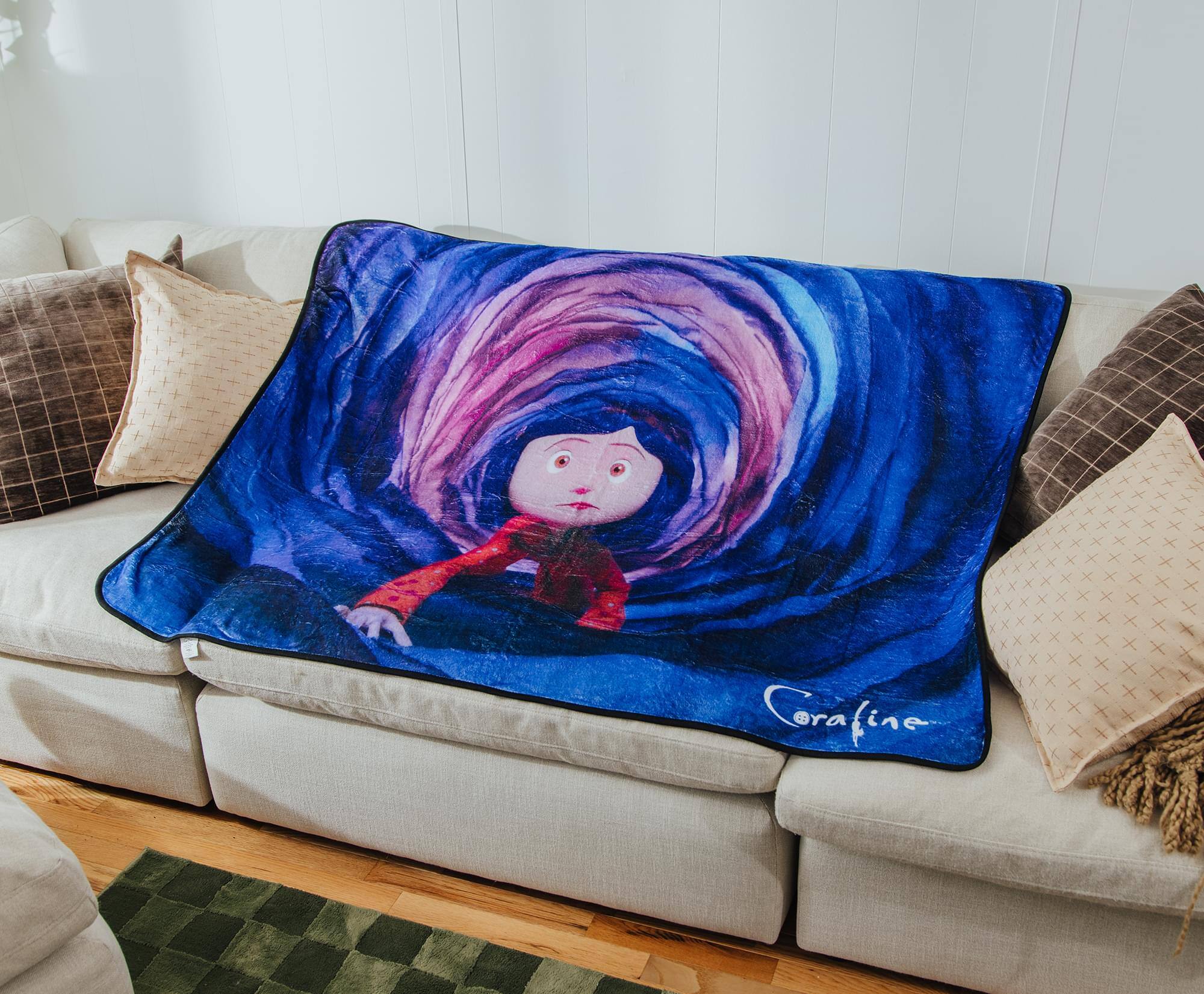 Alt View 3. Surreal Entertainment - Coraline Fleece Throw Blanket | 45 x 60 Inches - Blue.