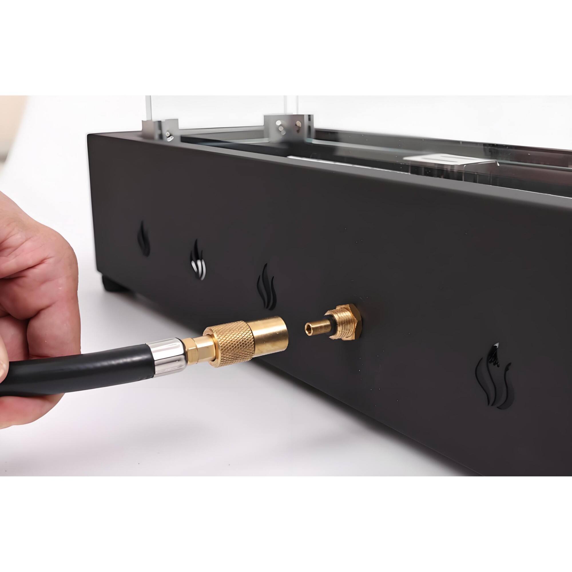 Alt View 9. Boyel Living - 28 Inch Rectangular Propane Fire Pit 40000 BTU Steel Wind Resistant Outdoor Fire Pit Glass Beads Design - Black.