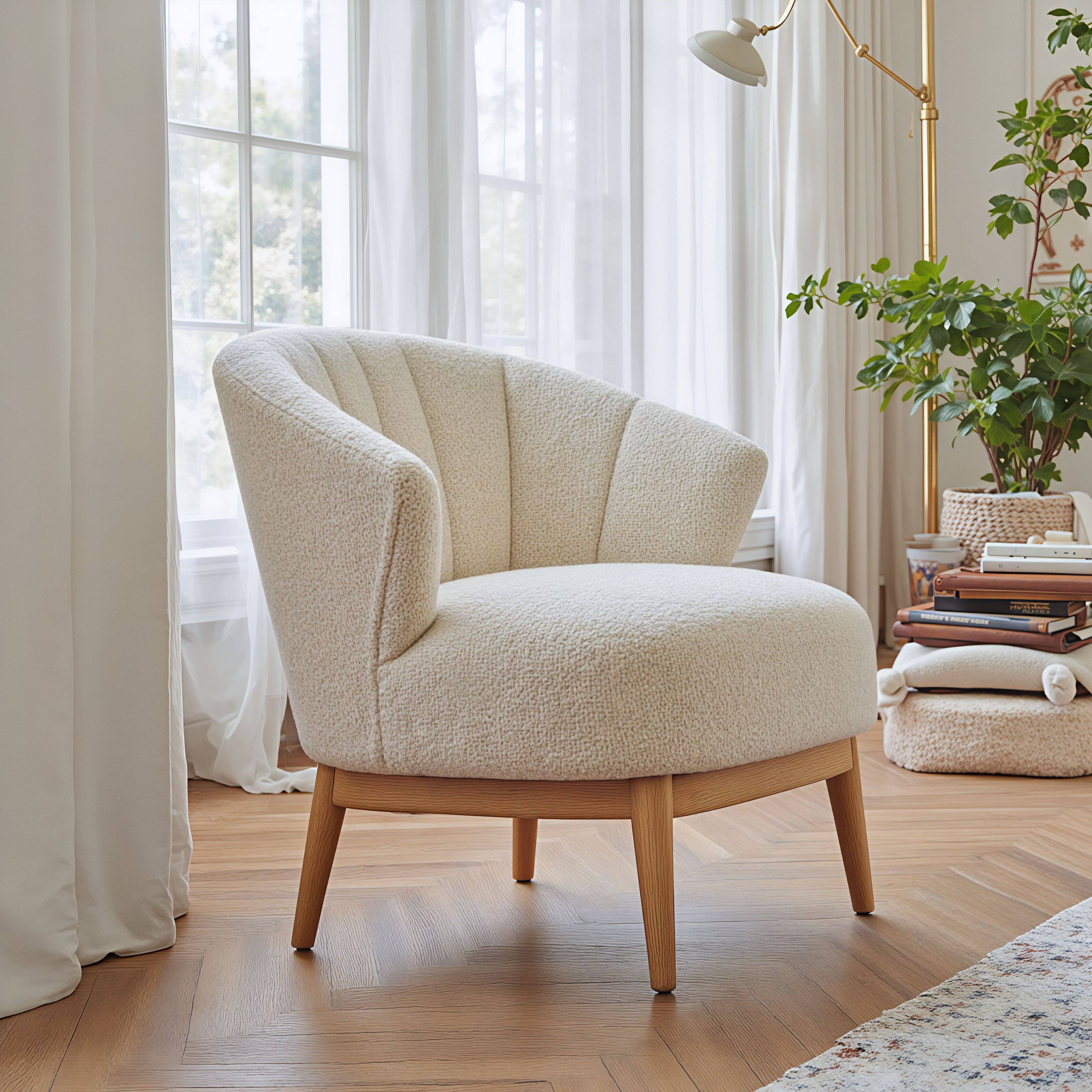 Angle. Hivvago - Leque Accent Chair Tawny Beige - Tawny Beige.