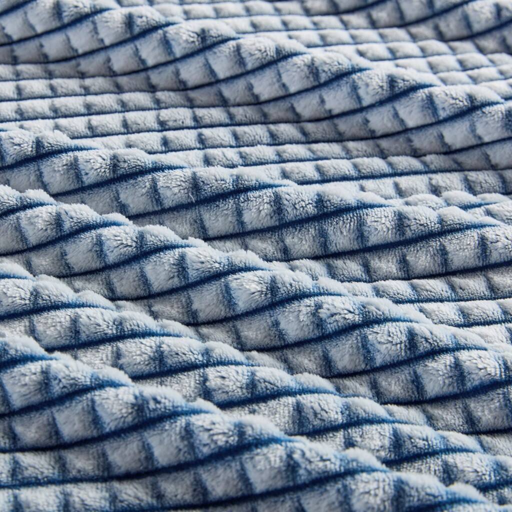 Alt View 5. Gracie Mills - Gracie Mills Willow Plush Blanket - Blue.