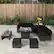 Alt View 4. Costway - 9 PCS Patio Furniture Set with 32" Fire Pit Table 50,000 BTU Square Propane Fire Pit - Black.