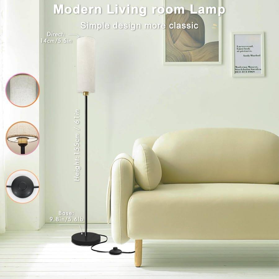 Modern Living room Lamp  
Simple design more classic  

Direct: 14cm/5.5in  
Height: 155cm  
Base: 9.8in/5.6lb