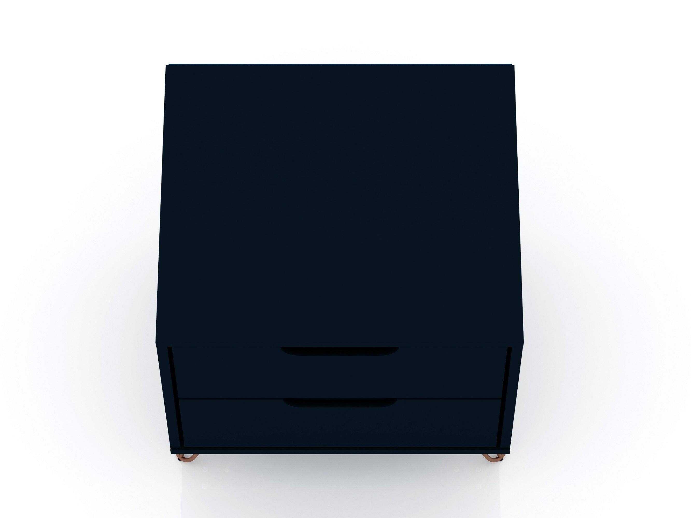 Alt View 6. Manhattan Comfort - Rockefeller Mid-Century Modern 20" Nightstand - Set of 2 - Midnight Blue.