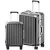 Front. LUGGEX - LUGGEX 20 28 Inch 8010S Aluminum Zipperless Polycarbonate Luggage Set - ZX-Core - Black.