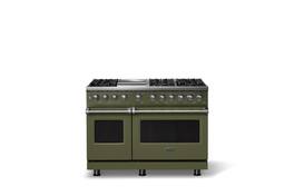 Viking - 48"W. 6 Burner Pro 5 Series 7.3 Cu. Ft. Freestanding Sealed LP Dual Fuel Convection Range/Griddle - Martini