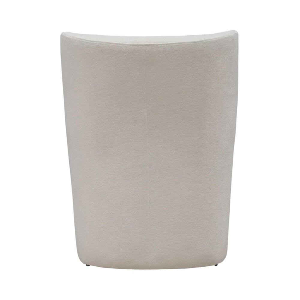 Left. Liberty Furniture Industries - Accent Dining Chair with Castors - Rounded Back - Ivory Upholstry - White.