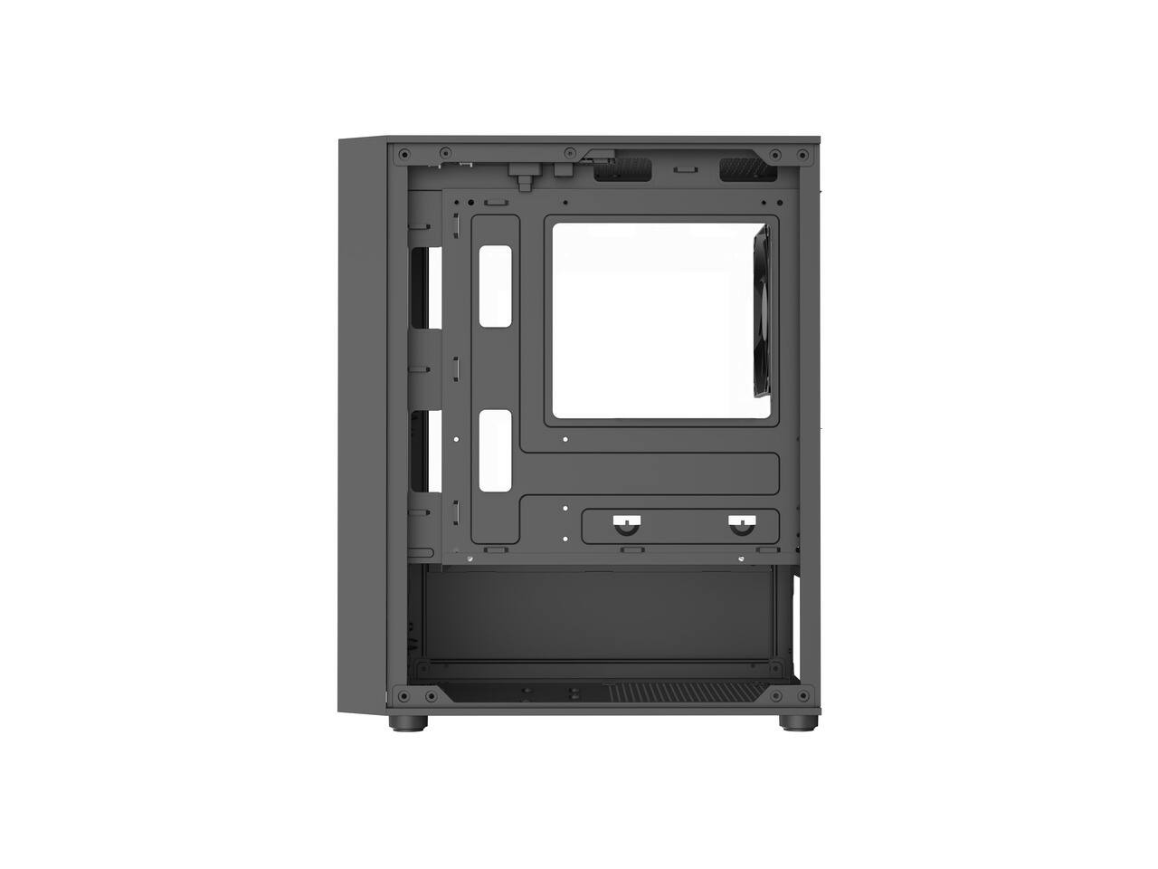 Alt View 6. DIYPC - DIYPC DIY-V2 MicroATX Black USB3.0/Type C Tempered Glass Gaming Case w/ 120mm Fan - Black.