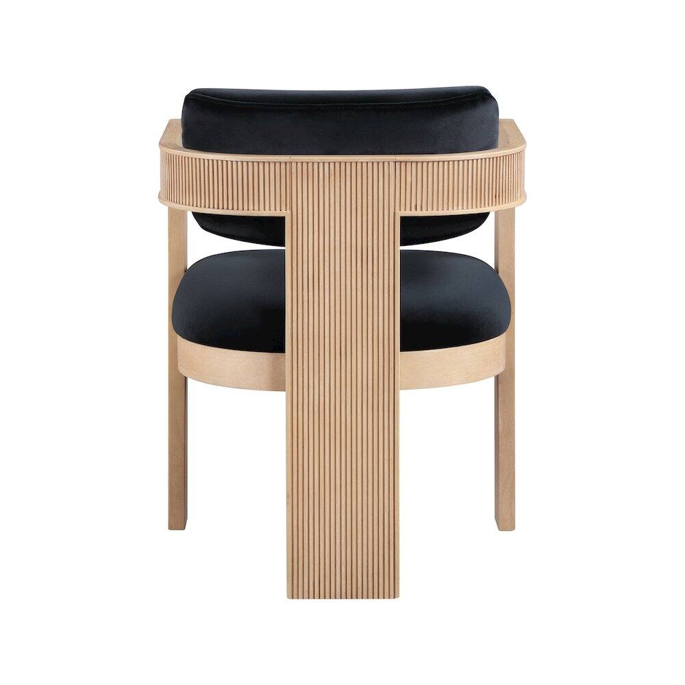 Alt View 4. Meridian Furniture - Sacha Black Velvet Dining Chair, Set of 2 - Black.