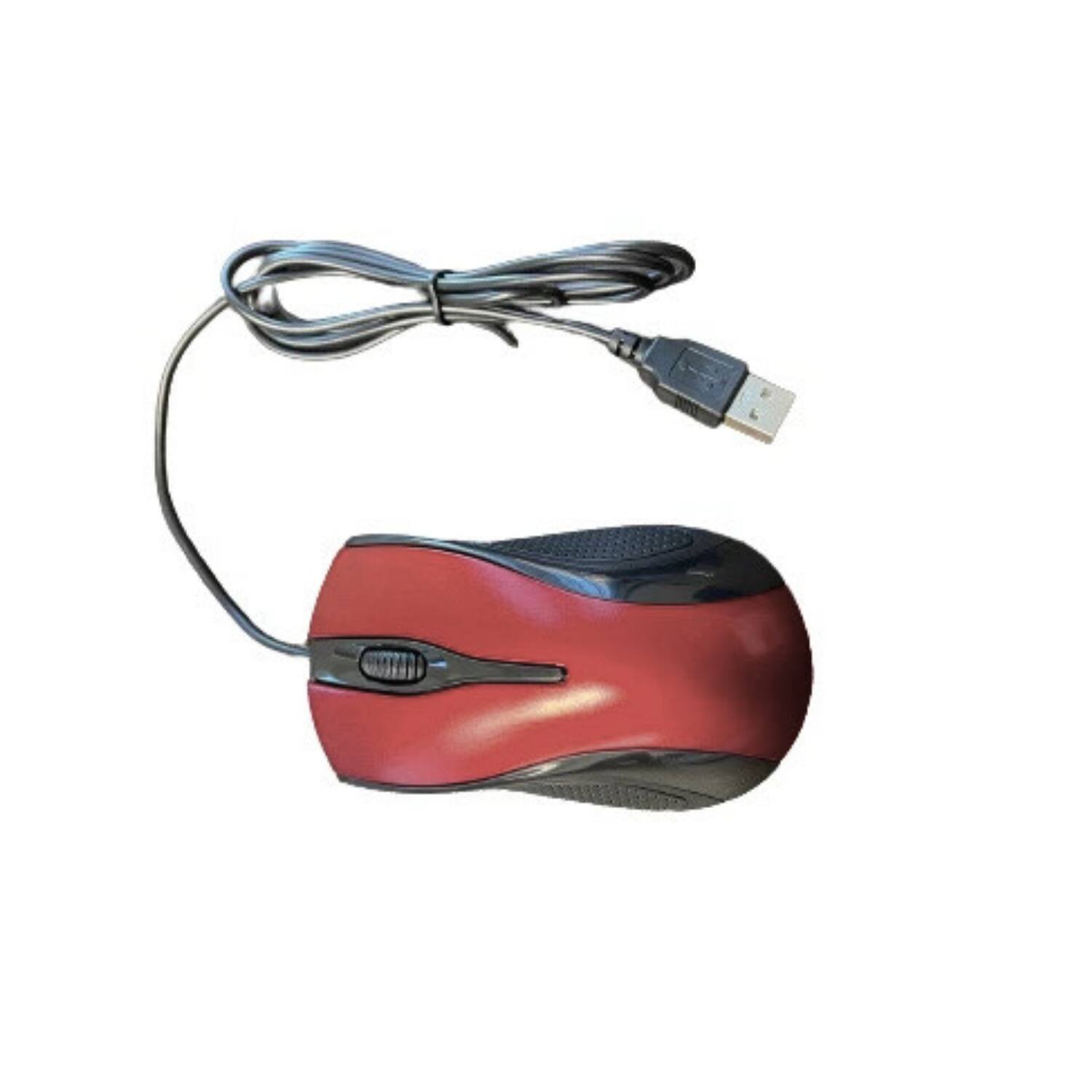 Left. Stock Preferred - USB 2.0 Optical Wired Mouse with Scroll Wheel - Red.