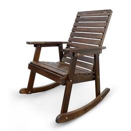 Fortune Candy - Wooden Rocking Chair, Solid Fir Wood (Dark Chocolate) - Deep Brown