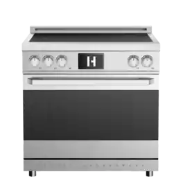 Induction Hardware - Professional 36 Inch Induction Range with Convection Oven & Air Fry, 5 Burner Electric Stove, Pizza Stone - Stainless Steel