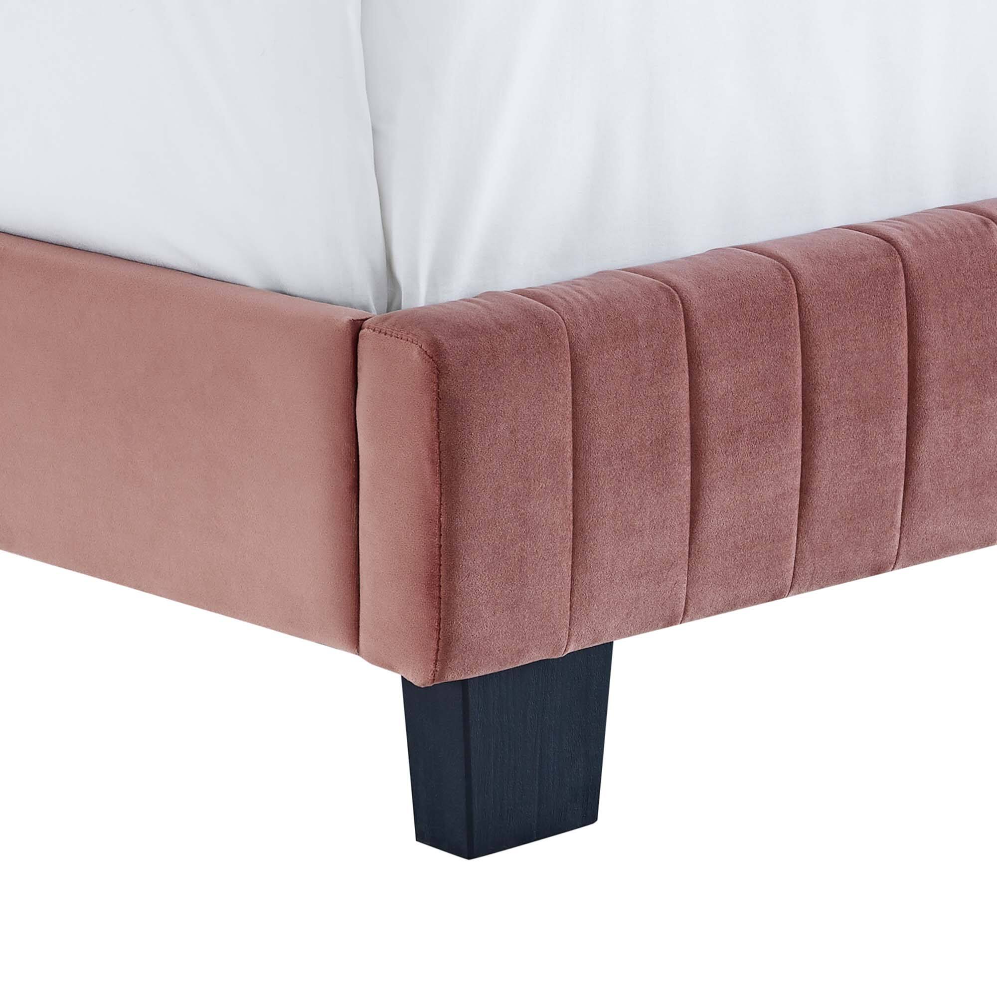 Back. Modway - Daisy Performance Velvet Twin Platform Bed - Red.