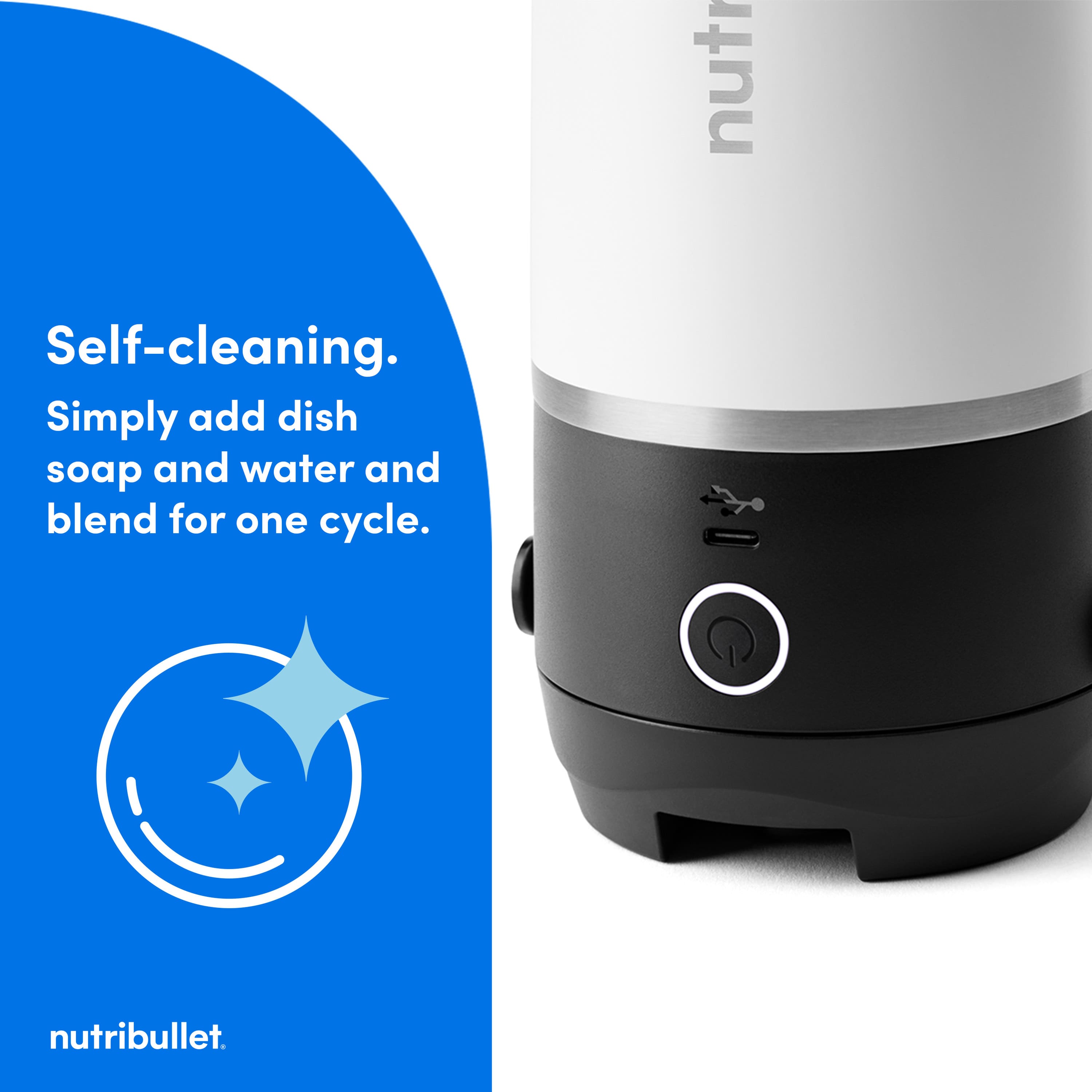 NutriBullet is a self-cleaning appliance that makes it simple to add dish soap and water and blend for one cycle.