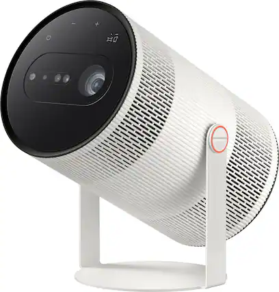 Front. Samsung - Samsung - The Freestyle+ FHD Portable AI Smart Projector - White (2026) - White.
