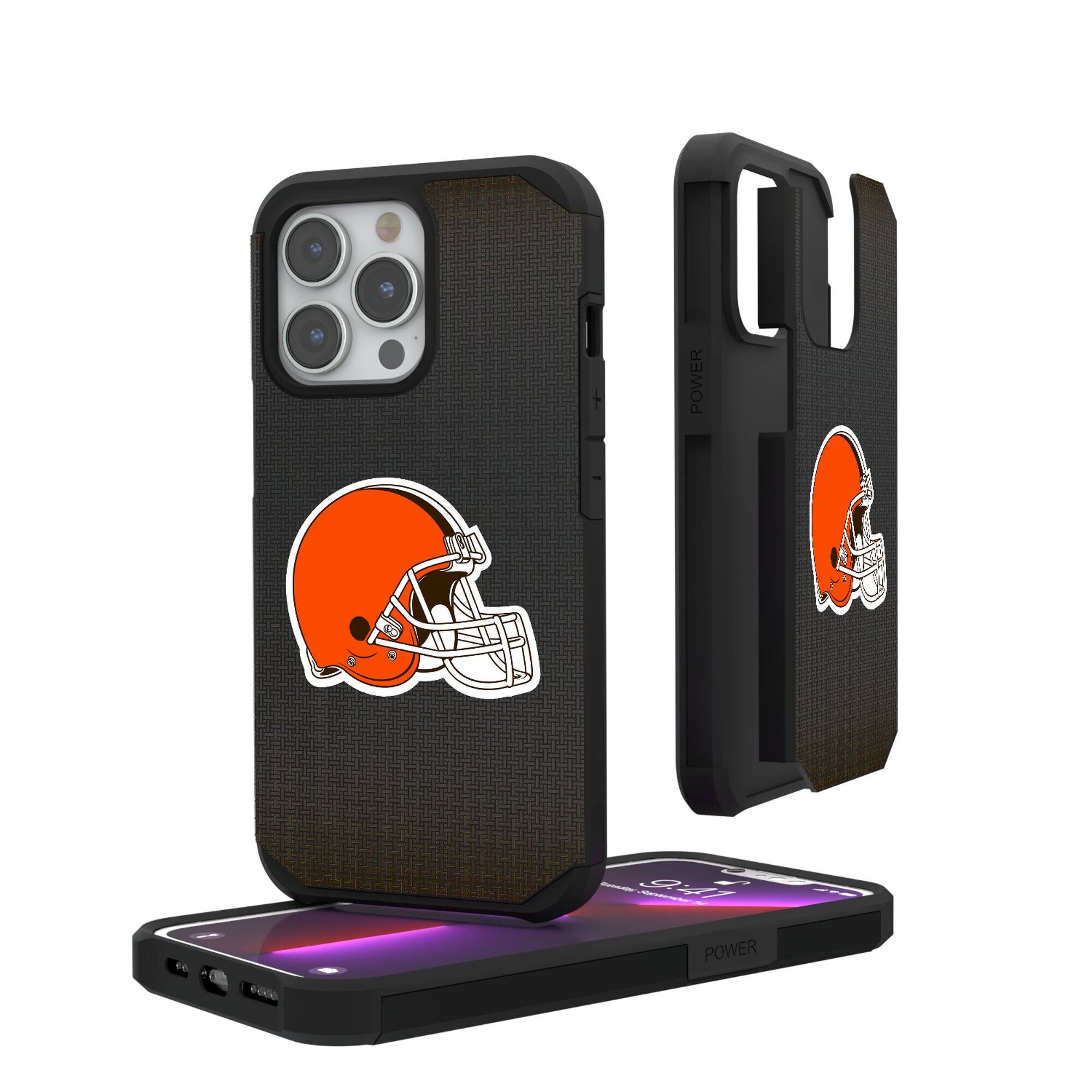 Keyscaper - NFL - Cleveland Browns Linen Logo iPhone Rugged Case - 14 Plus - Black price history on PriceWatchPro