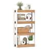 Costway - 1 PCS 4 Tier Bookshelf Wooden Bookcase with Dual Anti-Tipping Kits Open Shelving Unit - Natural,White