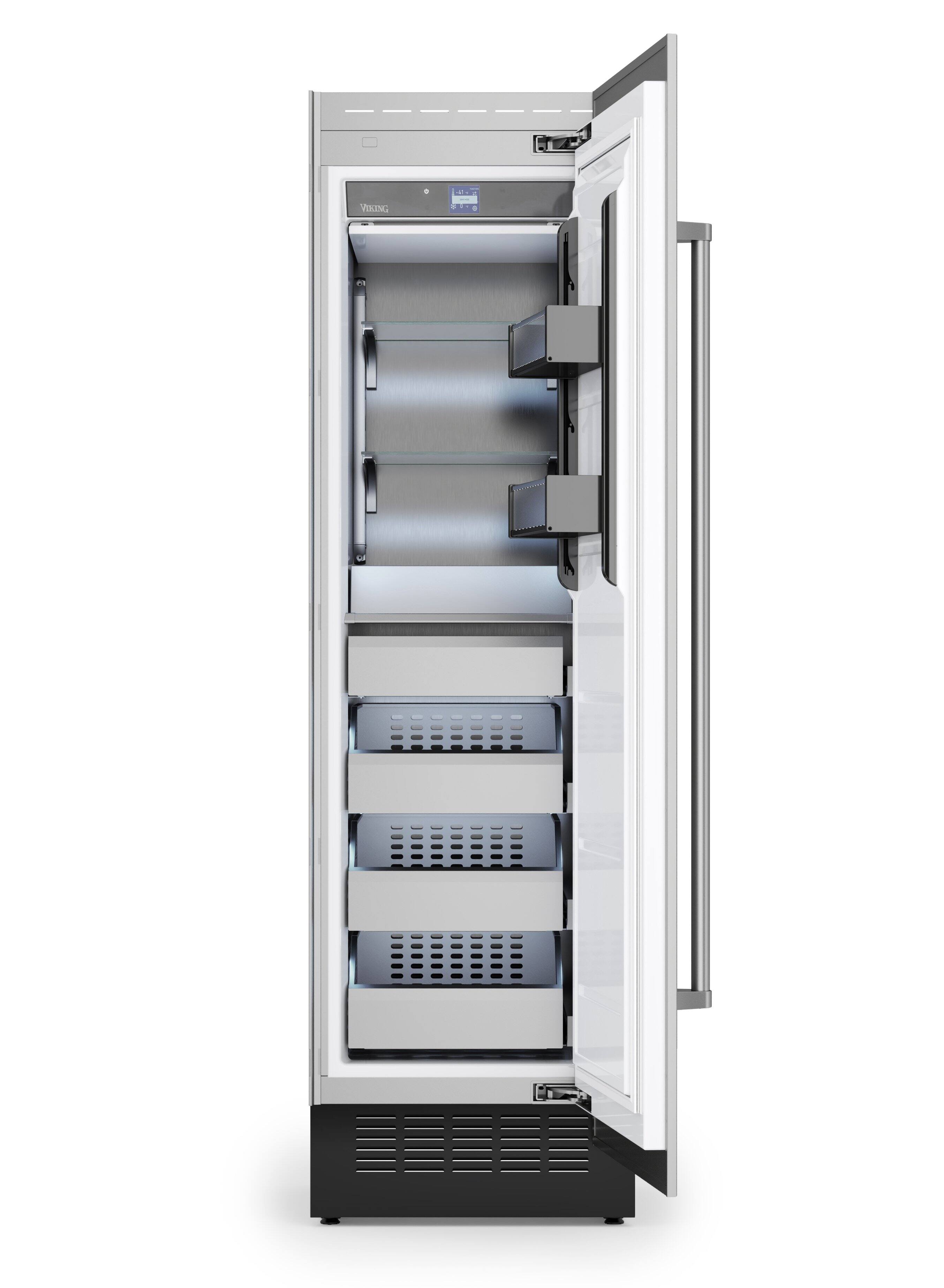 Alt View 1. Viking - 24"W 12.1 cu. ft VEIL Integrated Upright Built-in Column Freezer-Custom Panel _RH - Panel Ready.