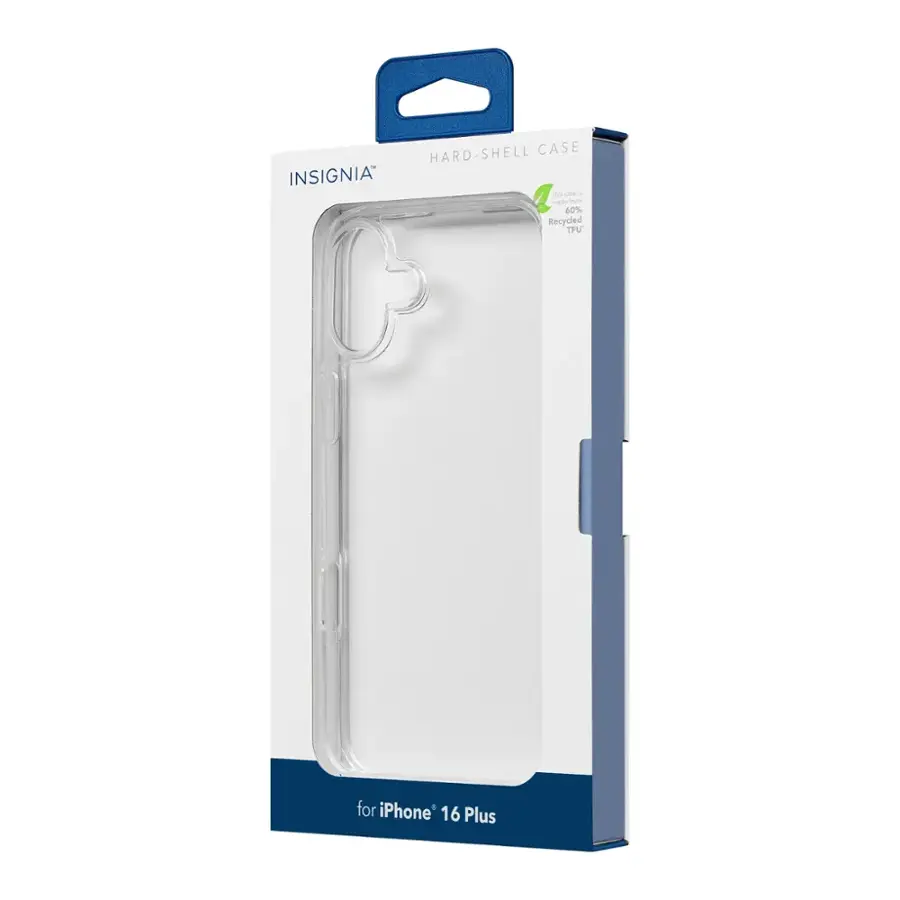 Hard-shell case Insignia for iPhone 16 Plus. Made from 60% recycled TPU.
