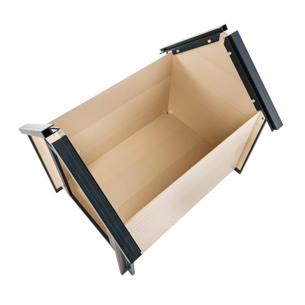 Back. New Age Pet - ECOFLEX Bunk Style Dog House - Large - Maple.