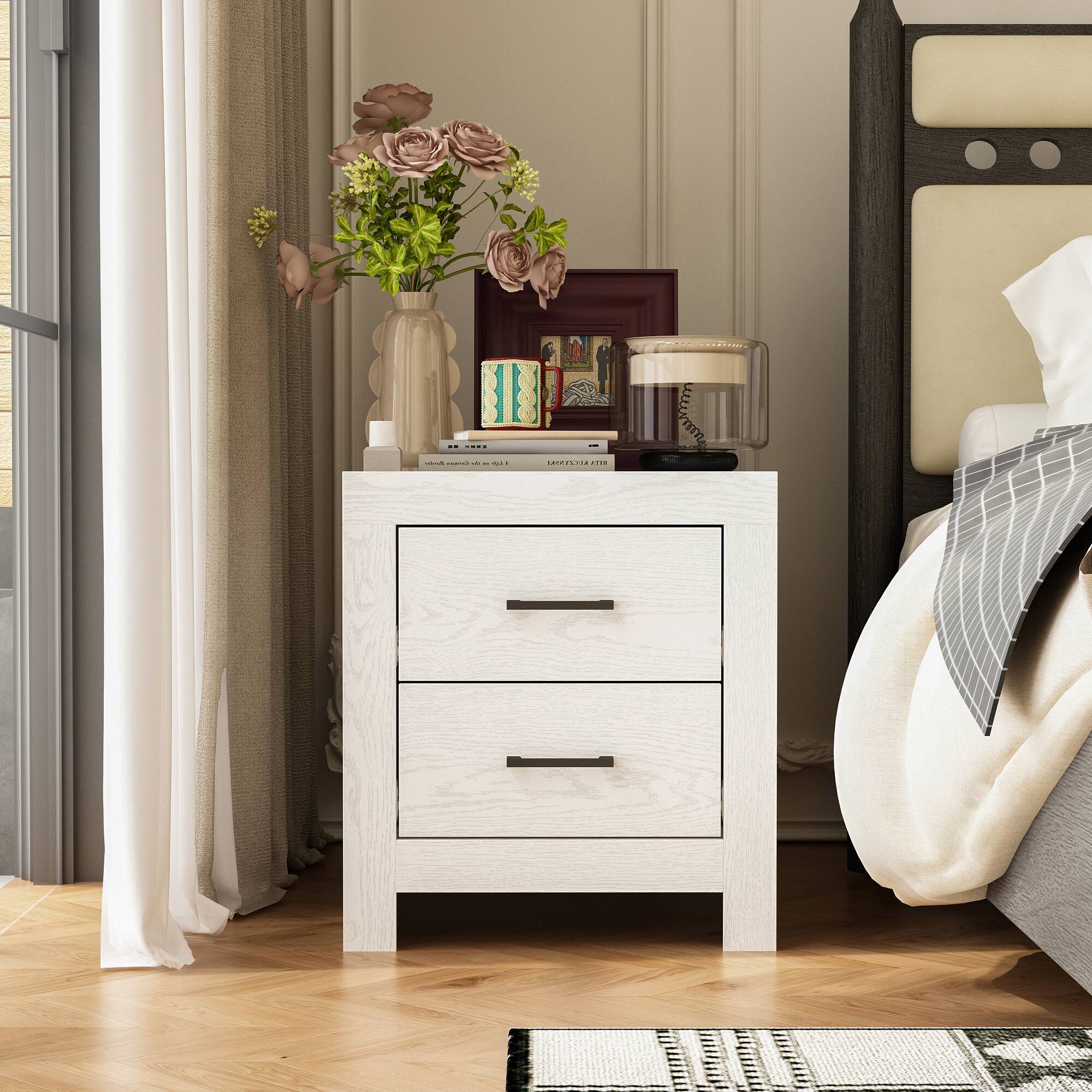 Alt View 5. Famapy - Famapy Modern 2 - Drawer Nightstand: Bedside Storage Organizer for Bedroom - Light Gray.