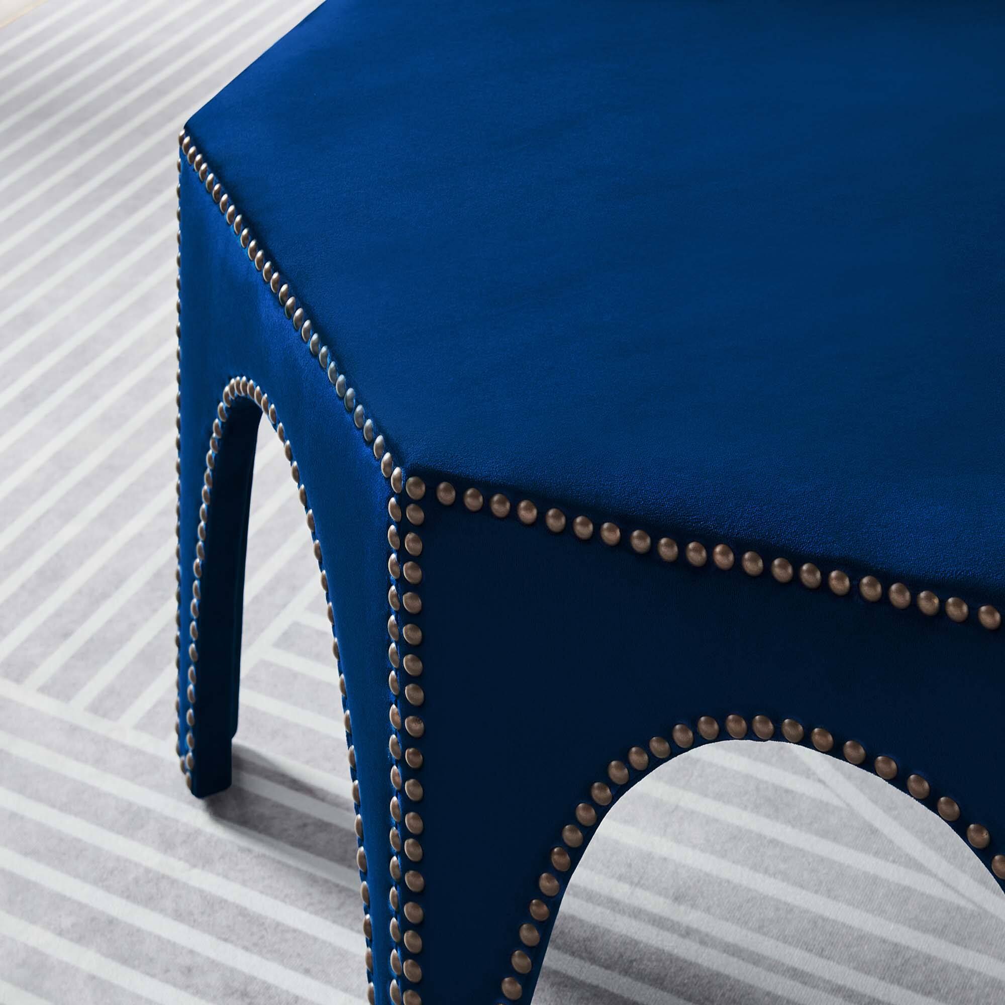 Back. Modway - Victory Performance Velvet Ottoman by Modway - EEI-5035-NAV.