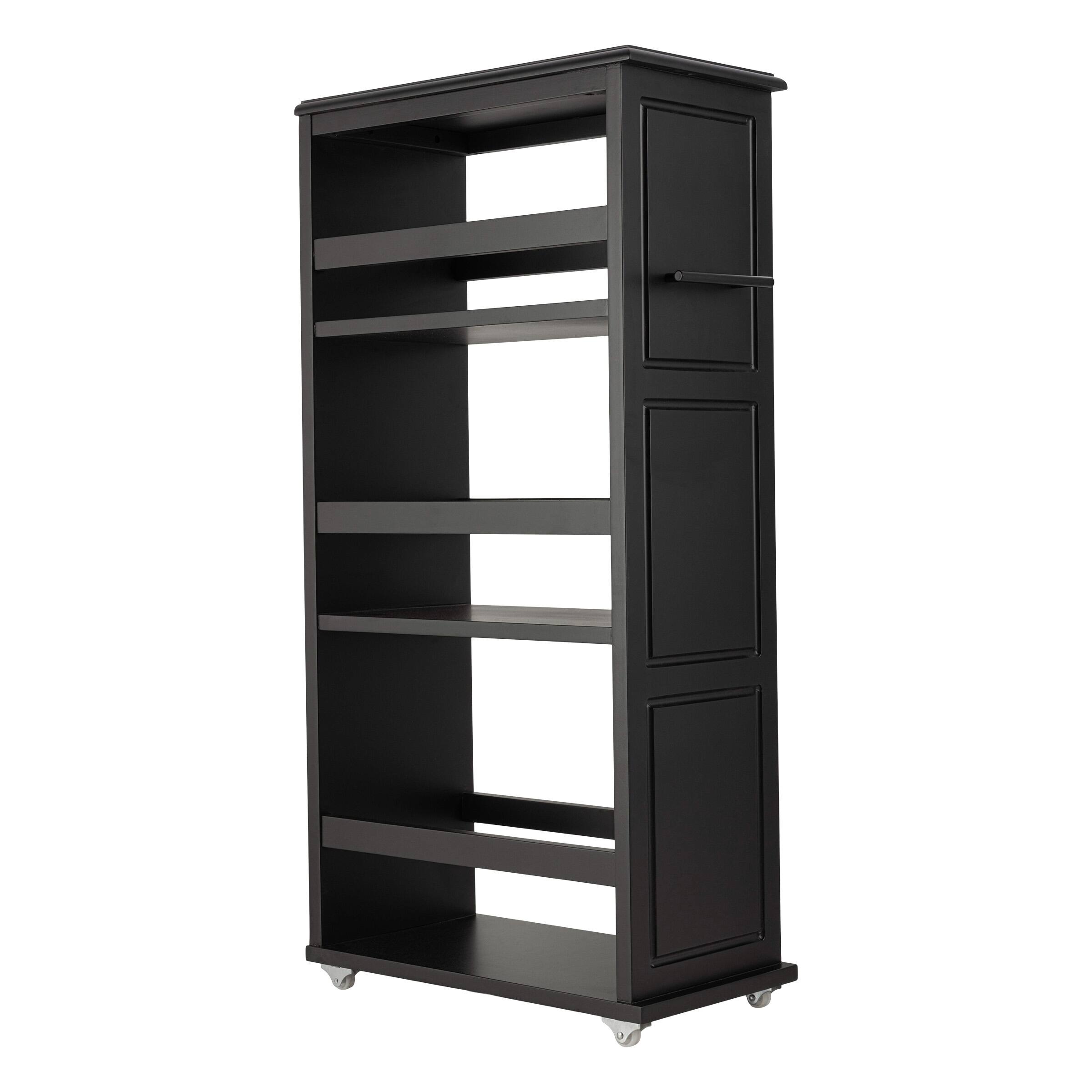 Alt View 3. Lavish Home - 3 Tier Slim Rolling Storage Cart, Narrow Organizer for Bathroom or Laundry - Black.