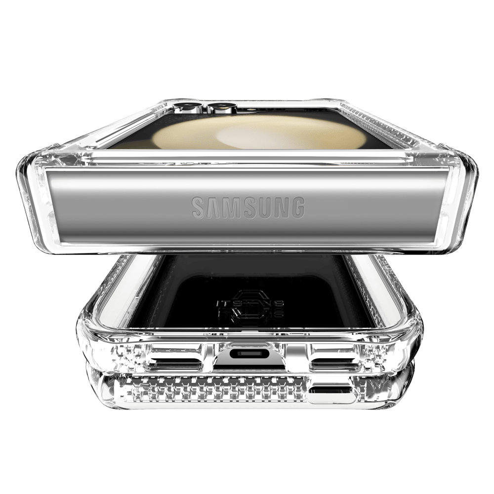 Alt View 2. Itskins - Hybrid_R Clear Hinge Case for Samsung Galaxy Z Flip6 - Hinge Protection - Clear.