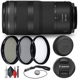 Canon - RF 100-400mm f/5.6-8 IS USM Lens (5050C002) + Filter + Cap Keeper + More - Black
