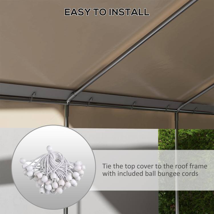 EASY TO INSTALL

Tie the top cover to the roof frame with included ball bungee cords