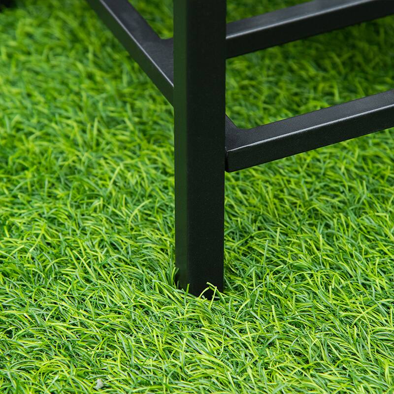 Alt View 8. Outsunny - Raised Garden Bed, Elevated Planter Box with Rattan Wicker Look, Tool Storage Shelf, Portable Design for Herbs - Black.