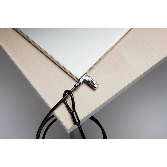 Alt View 2. Kensington - Slim Combo Ultra Cable Lock Resettable 4-Digit Code 6.5mm Extra-Thick Carbon Steel Cable Anti-Shearing Sleeve K60629WW.