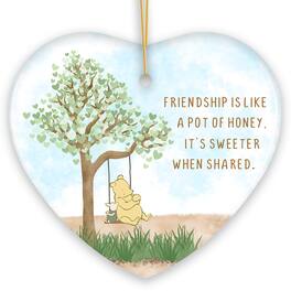 OrnamentallyYou - Friendship is Like a Honey Pot Sweeter When Shared Ornament Heartwarming Cute Bear Gift Heart - Multi-colored