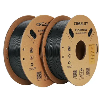Front. Creality - 1.75 mm Hyper PLA Filament for High-Speed Printing, 2-Pack, 4.4 lbs/2kg - Black.