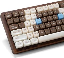 Womier - Jelly Jade Keycaps, Translucent Cute Ragdoll Cat Mao Profile Key caps for All US Layout Mechanical Keyboard - Brown