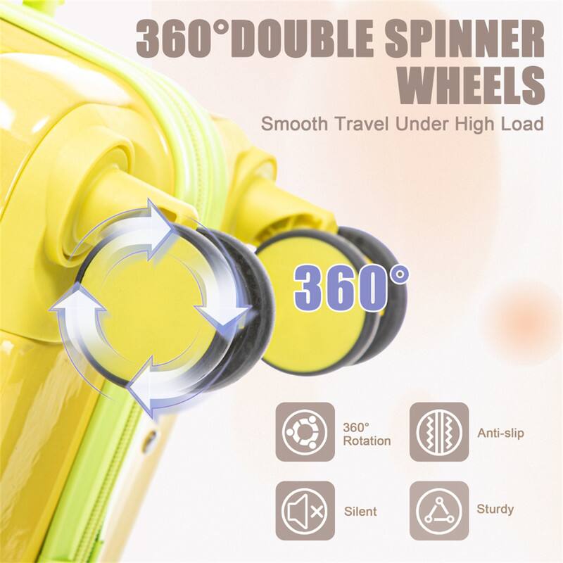 360° DOUBLE SPINNER WHEELS  
Smooth Travel Under High Load  
360° Rotation  
Anti-slip  
Silent  
Sturdy