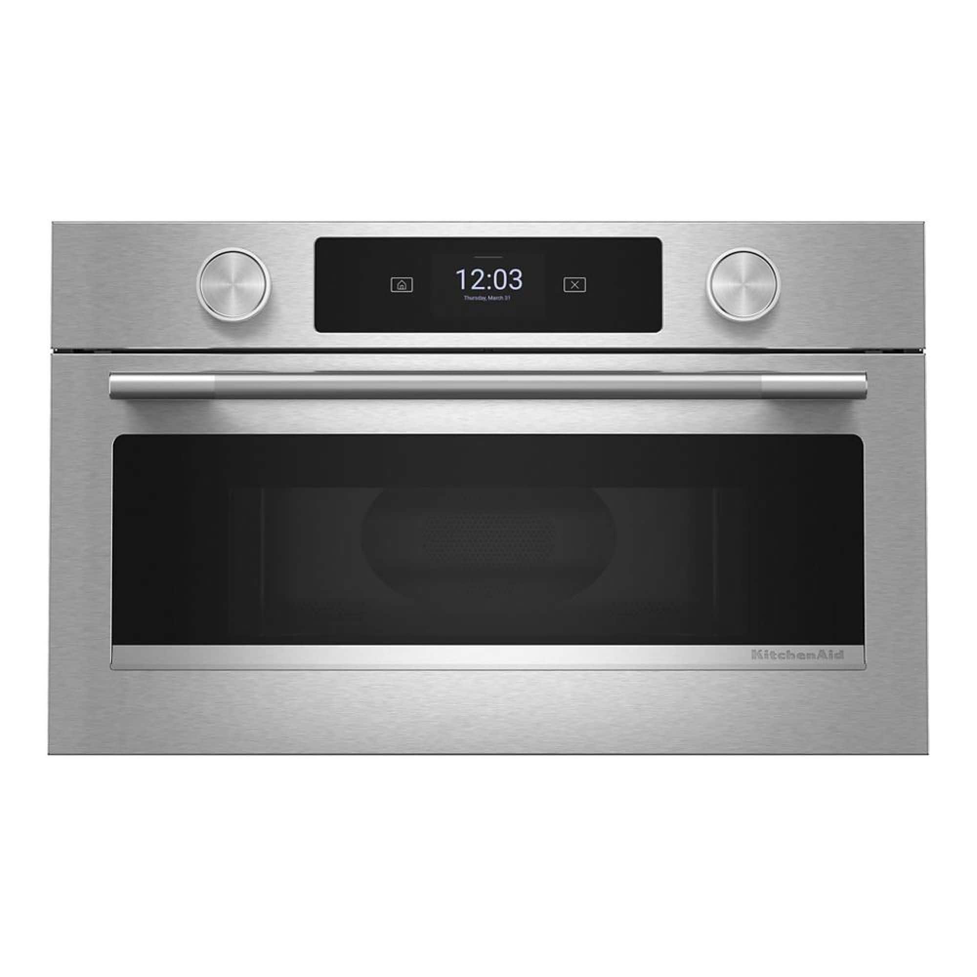 KitchenAid - 1.4 Cu. Ft. 30" Convection Built-In Smart Microwave with Sensor Cooking and Air Fry - Stainless Steel - Front_Zoom