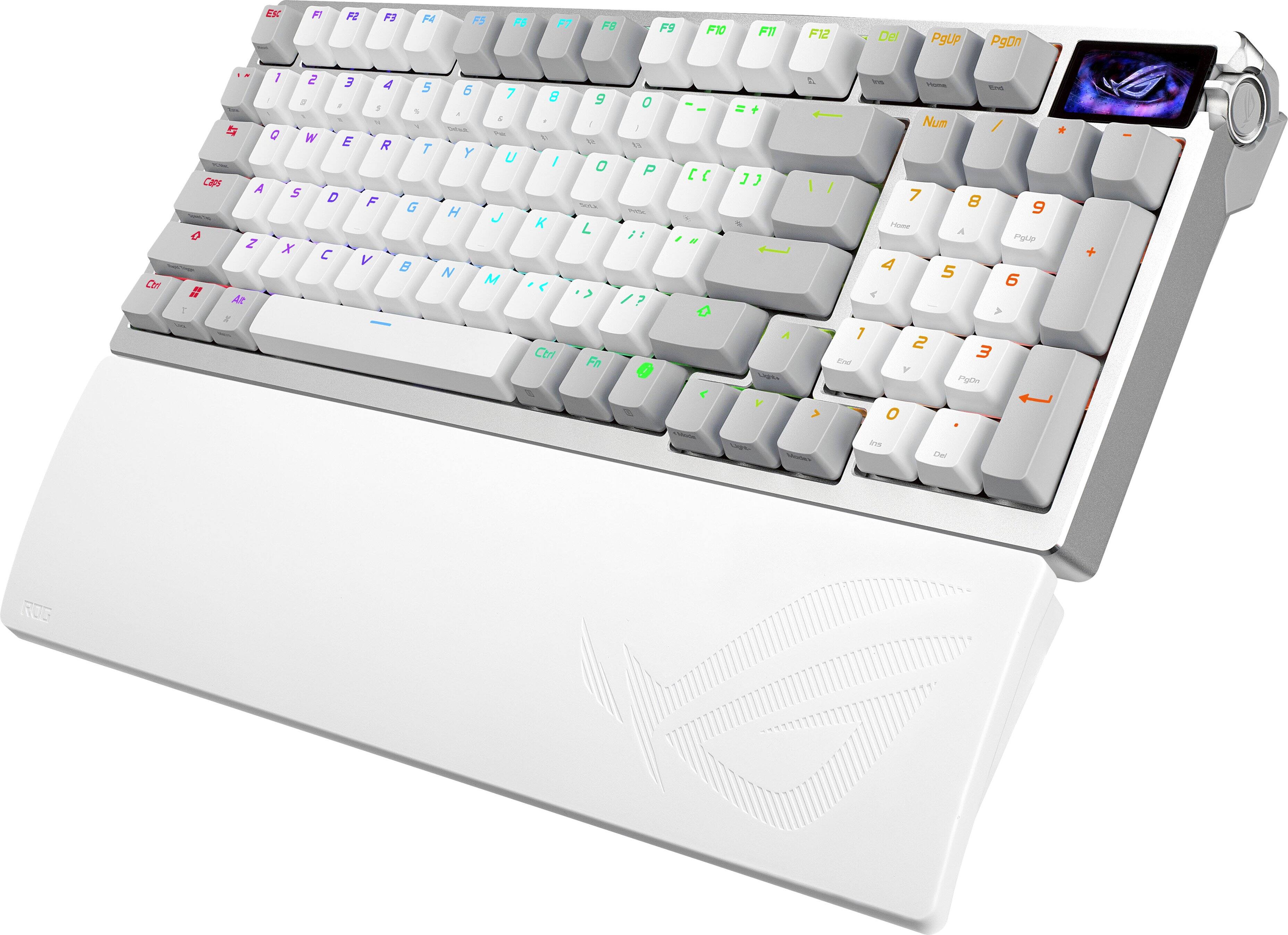 Sure, here is the corrected and grouped text from the image:

**Top Row:**
- EX
- F1 F2 F3 F4 F5 F6 F7 F8 F9 F10 F11 F12

**Second Row:**
- Del PgUp PgDn

**Third Row:**
- 1 2 3 4 5 6 7 8 9 0 - = + Backspace

**Fourth Row:**
- Tab Q W E R T Y U I O P [ ] \

**Fifth Row:**
- Caps A S D F G H J K L ; ' Enter

**Sixth Row:**
- Shift Z X C V B N M , . / Shift

**Seventh Row:**
- Fn Ctrl Alt Spacebar Alt

**Eighth Row:**
- Num 7 8 9 + Home
- 4 5 6 - PgUp
- 1 2 3 - PgDn
- 0 . / Del

**Right Side:**
- End

**Bottom Row:**
- RUG