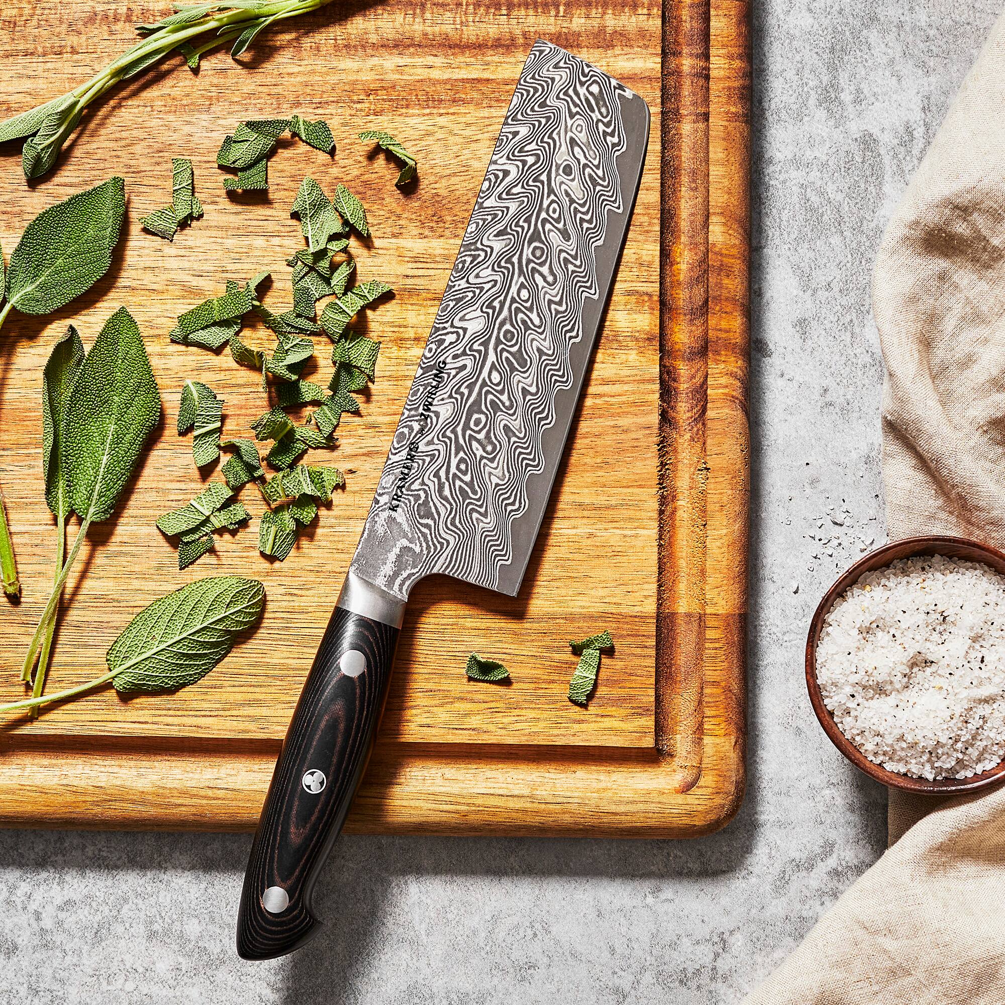 Alt View 3. ZWILLING - KRAMER by ZWILLING EUROLINE Damascus Collection 6.5-inch Nakiri Knife - Stainless Steel.