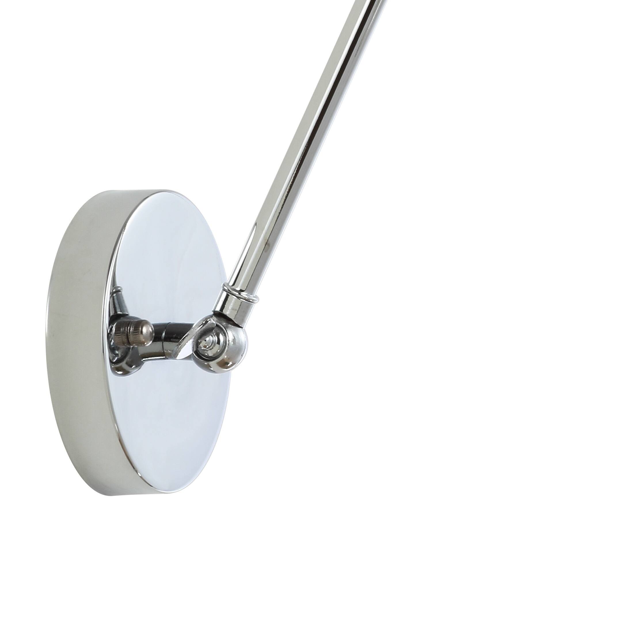 Alt View 5. Jonathan Y - Rover 7" Classic Industrial Metal Adjustable Arm LED Wall Sconce, Chrome (Set of 2) - Chrome.