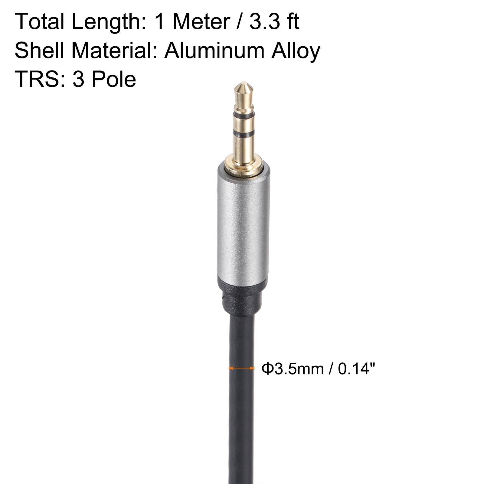 Total Length: 1 Meter / 3.3 ft  
Shell Material: Aluminum Alloy  
TRS: 3 Pole  
3.5mm / 0.14"