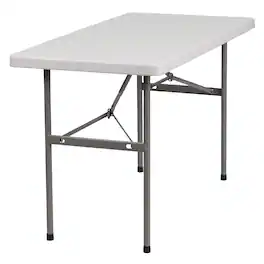 Alamont Home - 4-Foot Plastic Folding Table - White