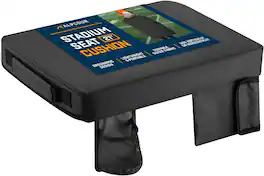 Alpcour - Portable Extra Thick Stadium Seat Cushion - 21x 15 Inch Bleacher Cushion with Side Pocket - Black