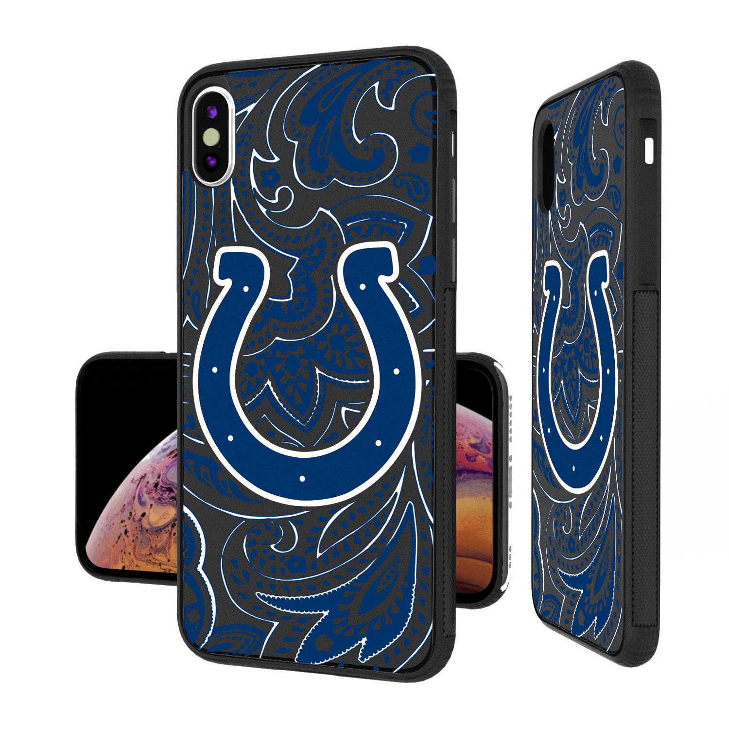 Alt View 1. Keyscaper - Indianapolis Colts iPhone Paisley Design Bump Case - 14 - Multicolor.