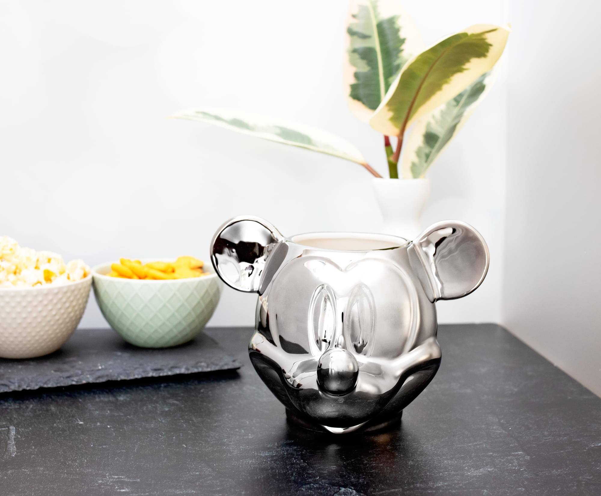 Alt View 2. Disney - Disney 100 Mickey Mouse 3D Sculpted Platinum Ceramic Mug | Holds 20 Ounces - Silver.