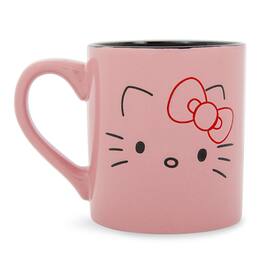 Silver Buffalo - Sanrio Hello Kitty Outline Face Wax Resist Ceramic Mug | Holds 14 Ounces - Pink