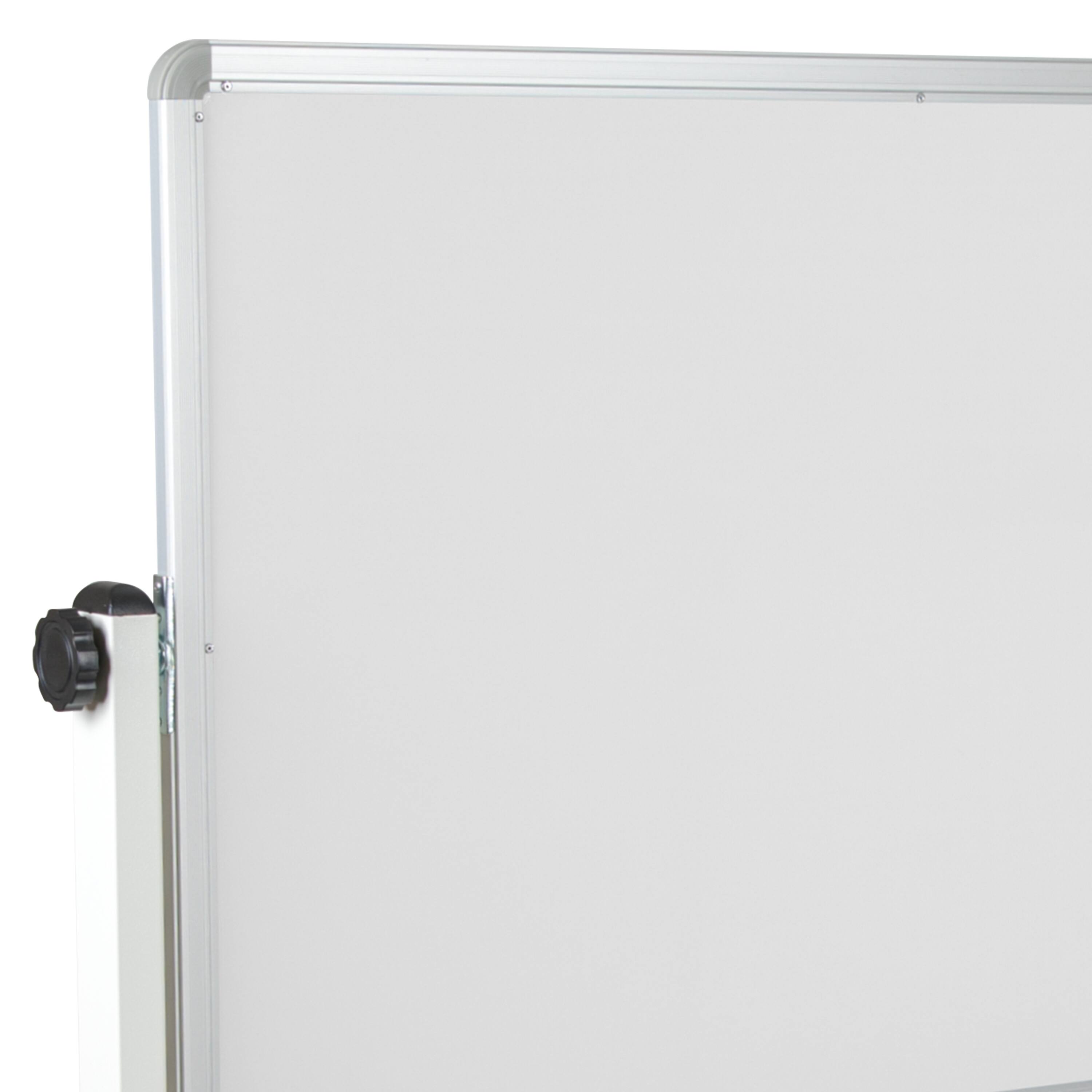 Alt View 8. Emma + Oliver - Reversible Mobile Cork Bulletin Board and White Board Stand with Pen Tray - Natural/White.