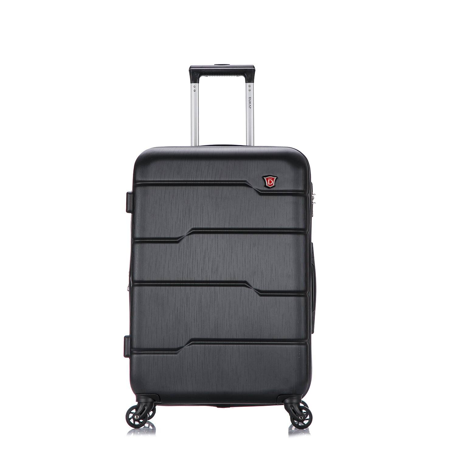 Angle. DUKAP - Rodez Lightweight Hardside Spinner Luggage 24" - BLACK.