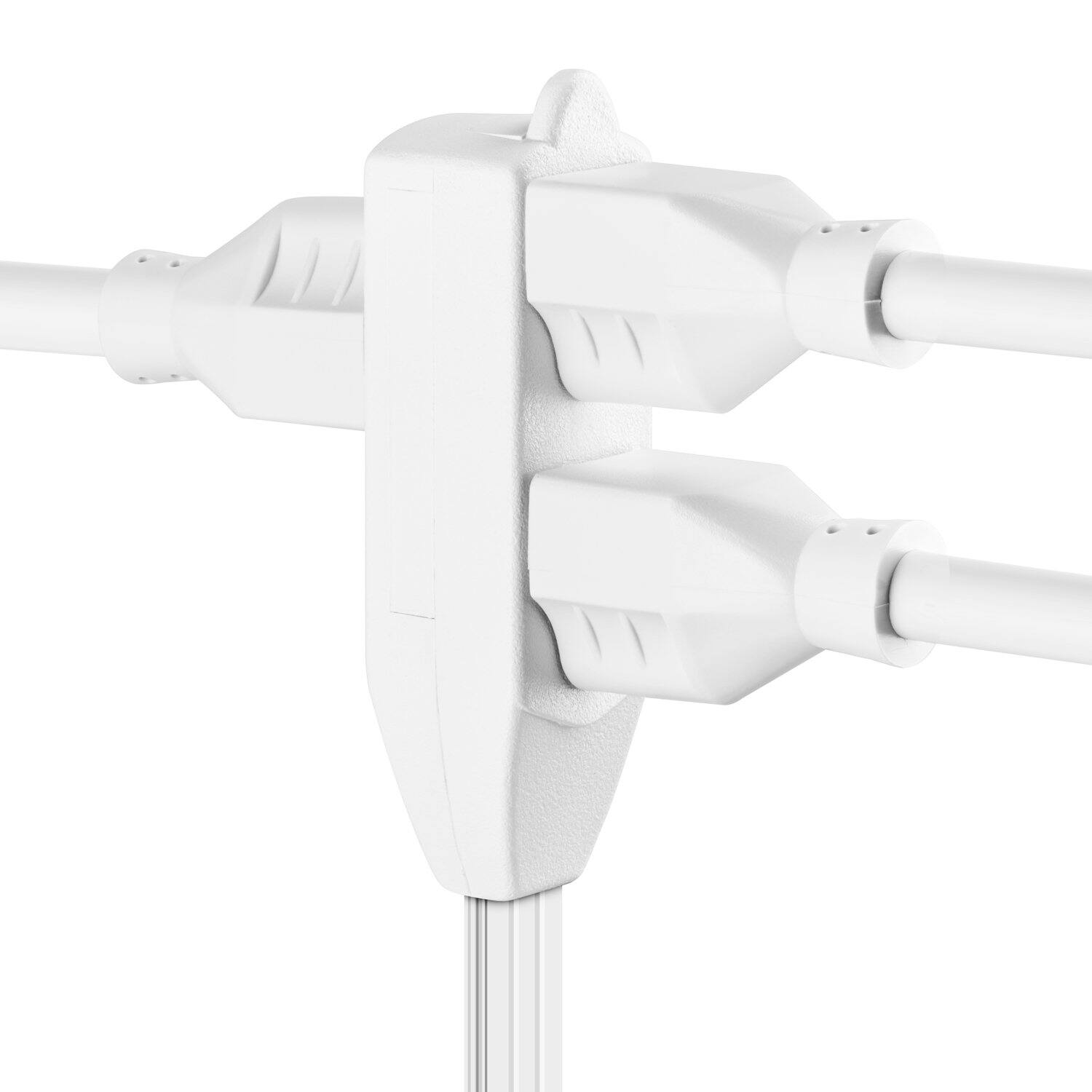 Alt View 3. Maximm - 3 ft Flat Plug Extension Cord/Wire, Multi Outlet - 3 Prong Angled Plug Extension Cord - UL Certified - White.