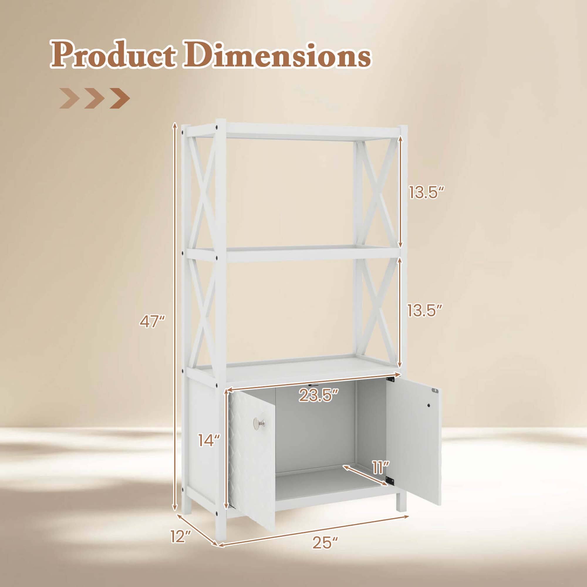 Product Dimensions >>> 13.5" 47" 13.5" 23.5" 14" 11" 12" 25"