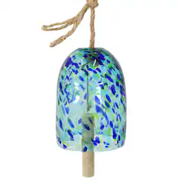 Sunnydaze - Natural Melody Glass Wind Chime Bell - 7.5 in - Blue Freeze
